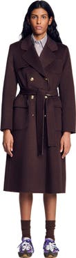 SANDRO Double-faced check coat