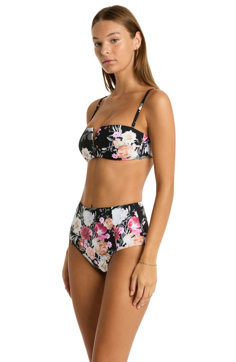 Sea Level Belle Paneled High Waist Bikini Bottoms, Alternate, color,