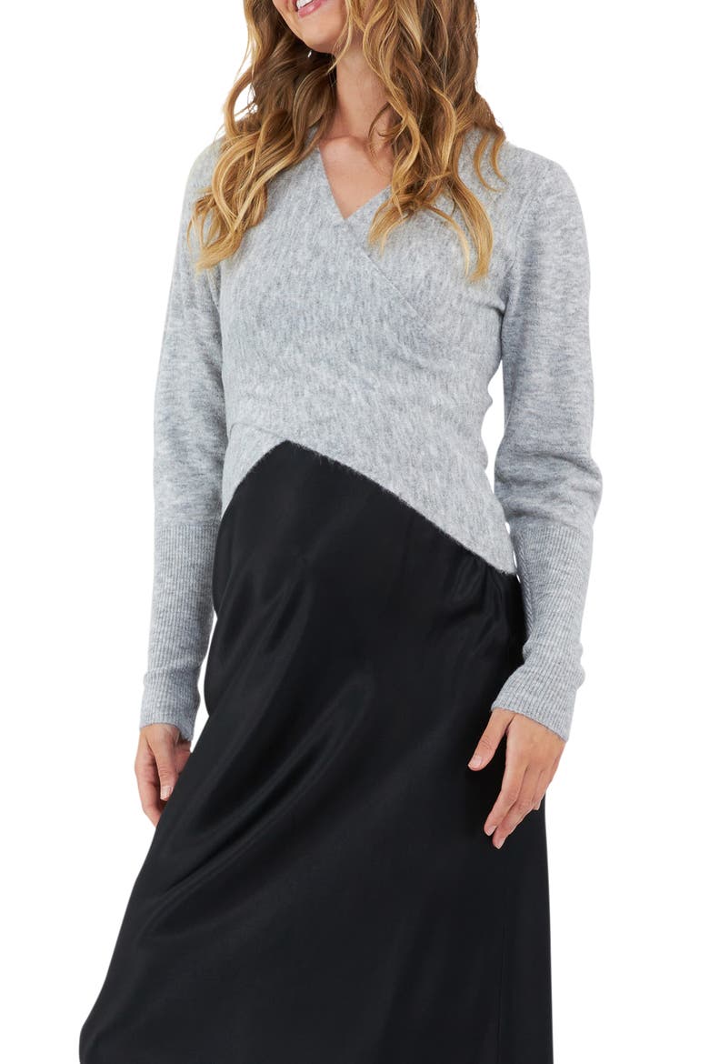 Willa Maternity/Nursing Sweater, Alternate, color, SILVER MARLE