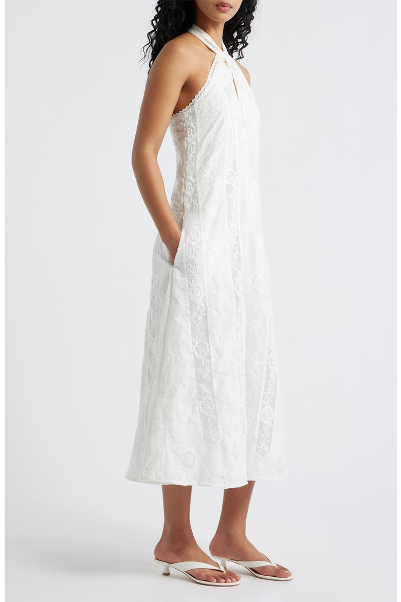 Pienza Halter Maxi Dress, Alternate, color, WHITE