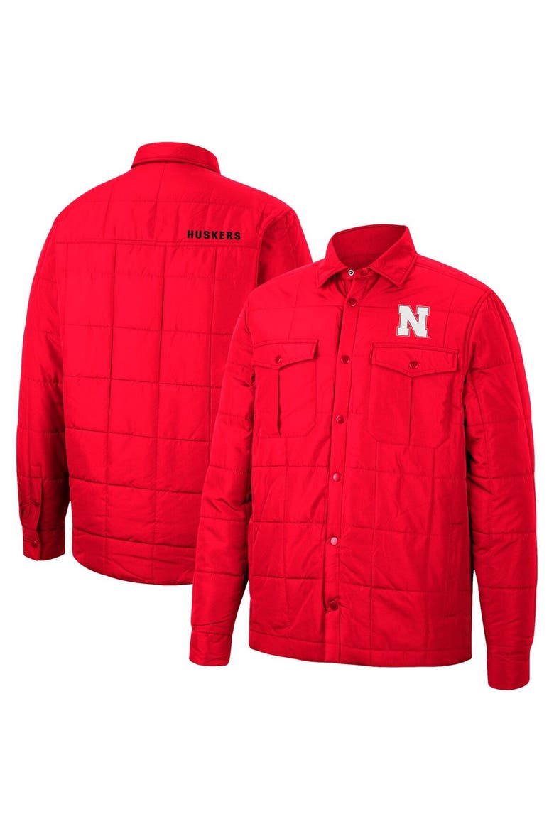 Men's Colosseum Scarlet Nebraska Huskers Detonate Quilted Full-Snap Jacket, Main, color, Scarlet