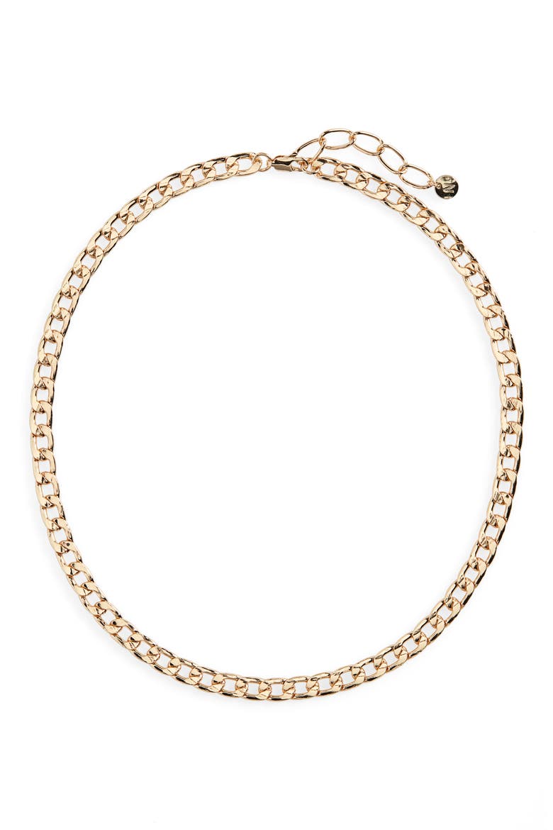 Classic Curb Chain Necklace, Main, color, GOLD