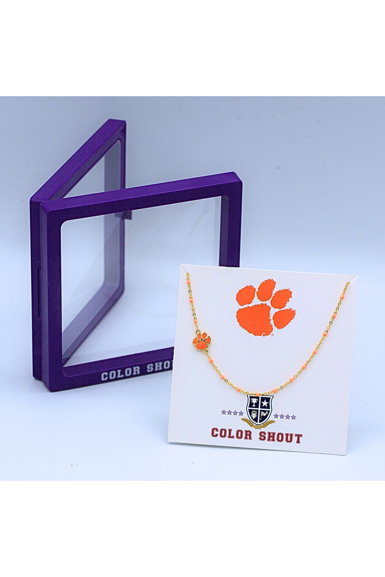 Clemson University Side Necklace, Alternate, color, Yellow Gold