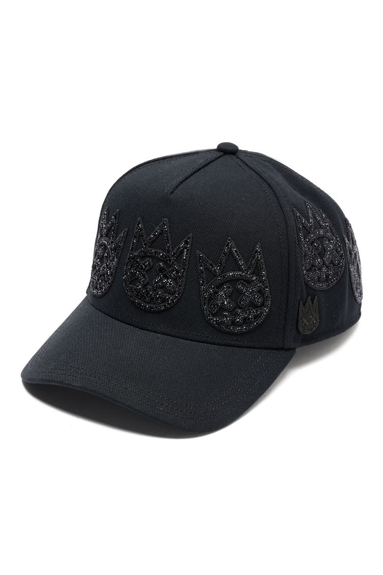 Crystal Crown Baseball Cap, Alternate, color, BLACK
