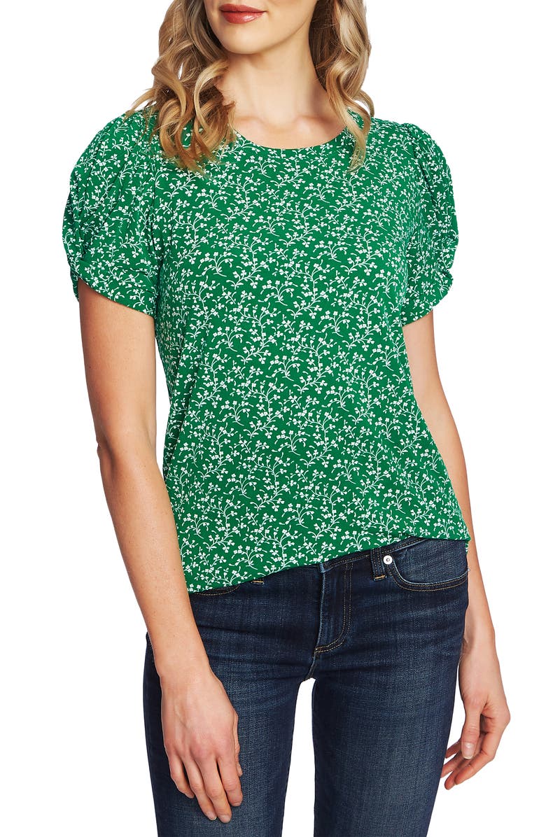 CeCe Floral Print Puff Sleeve Top, Main, color,