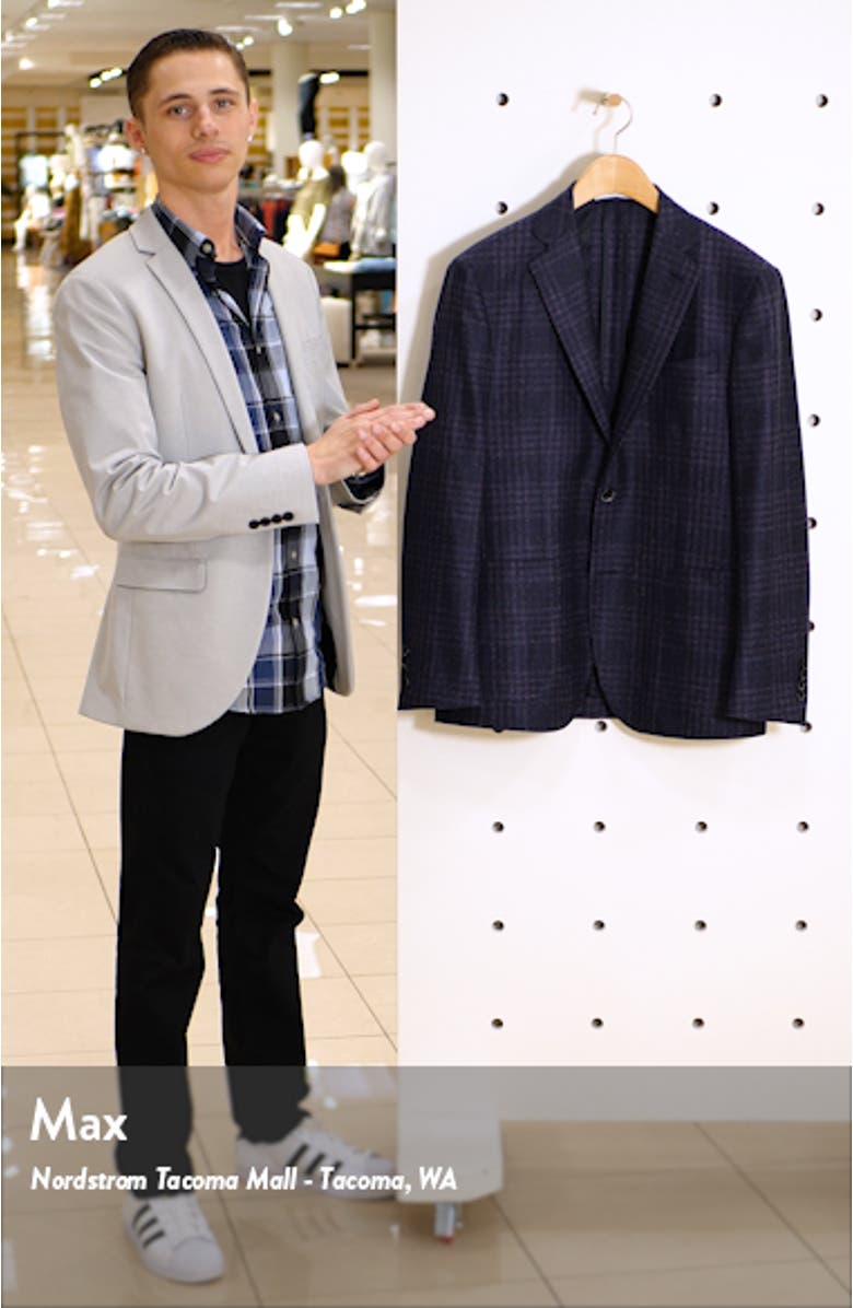 Trim Fit Plaid Wool Sport Coat, sales video thumbnail