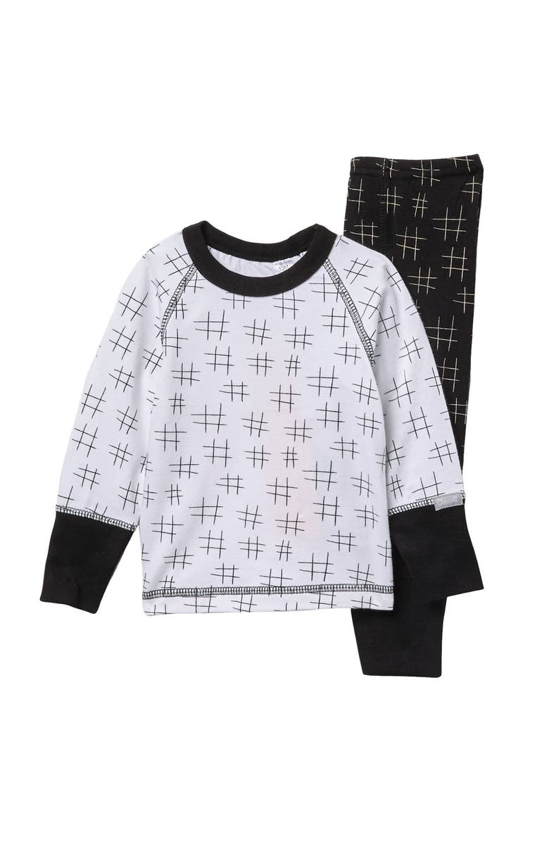 Coccoli Crosshatch Long Sleeve Top & Bottoms Pajama Set, Main, color,