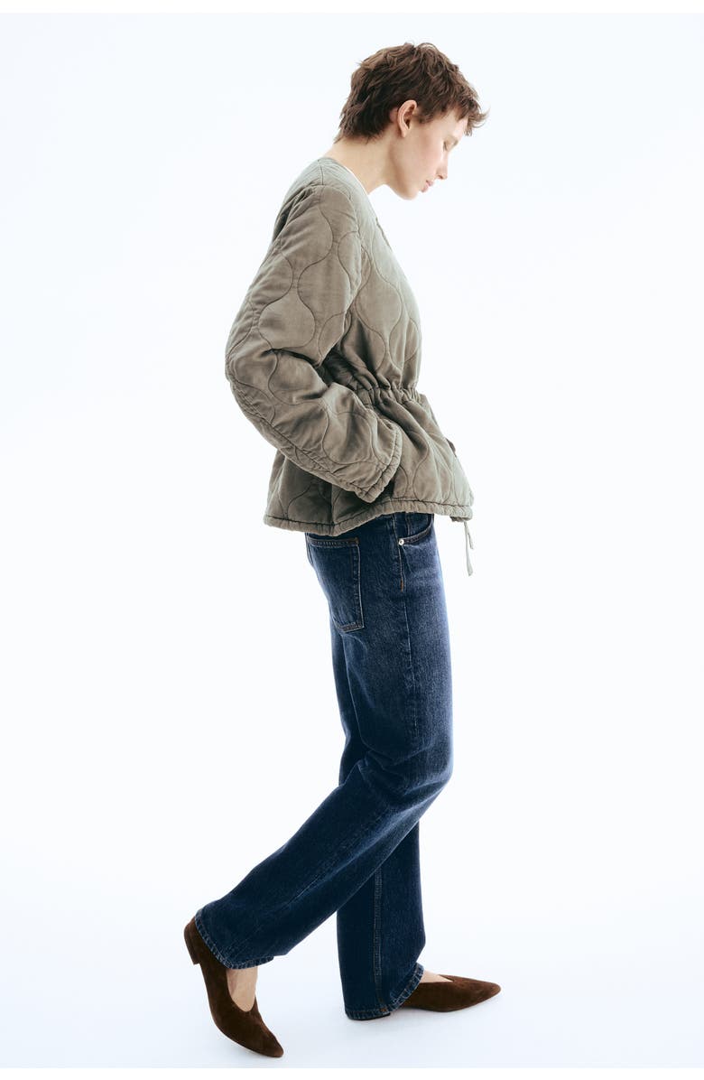 H&M Quilted Twill Jacket, Alternate, color, Gray