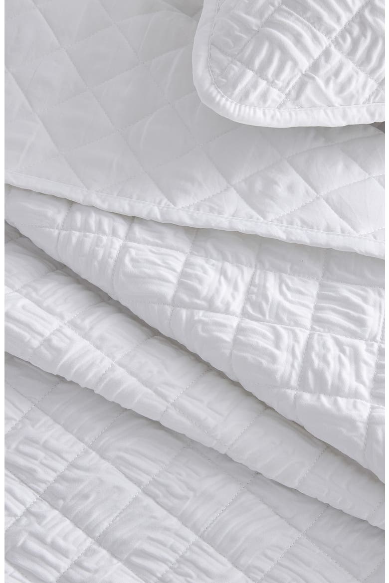 Diamond Embossed Quilt Set, Alternate, color, WHITE