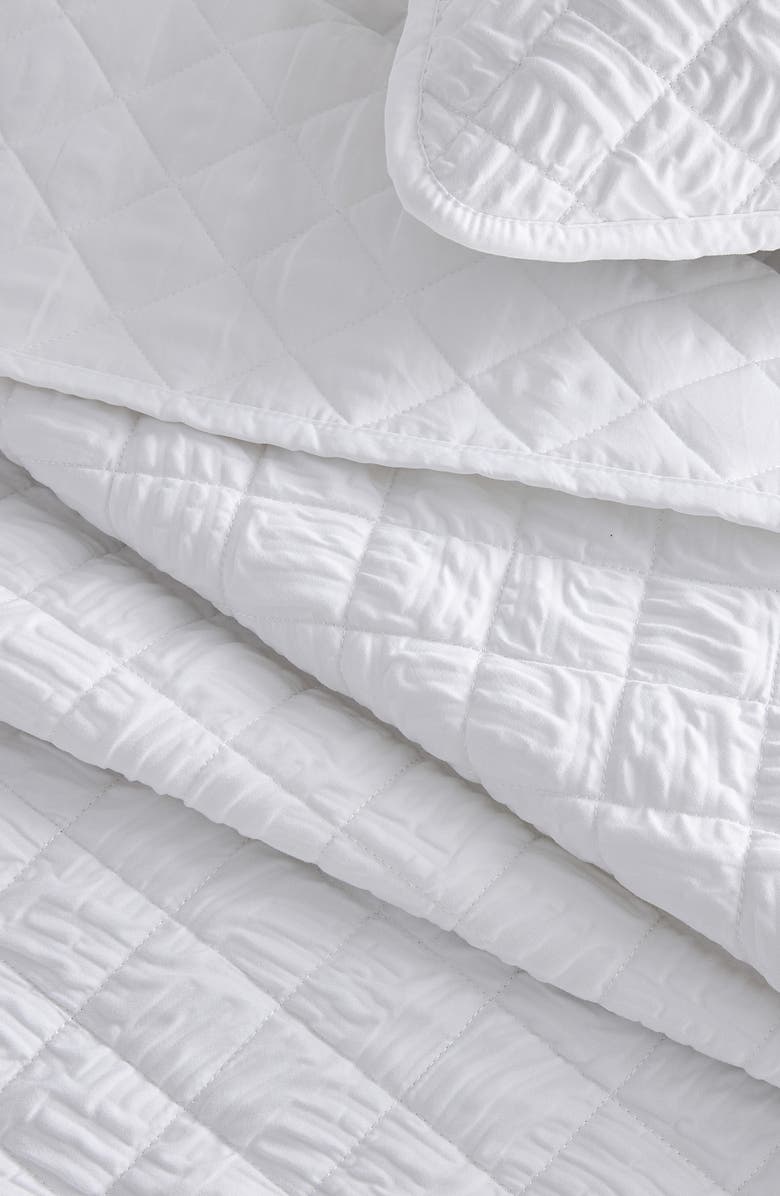 Woven & Weft Diamond Embossed Quilt Set, Alternate, color, White