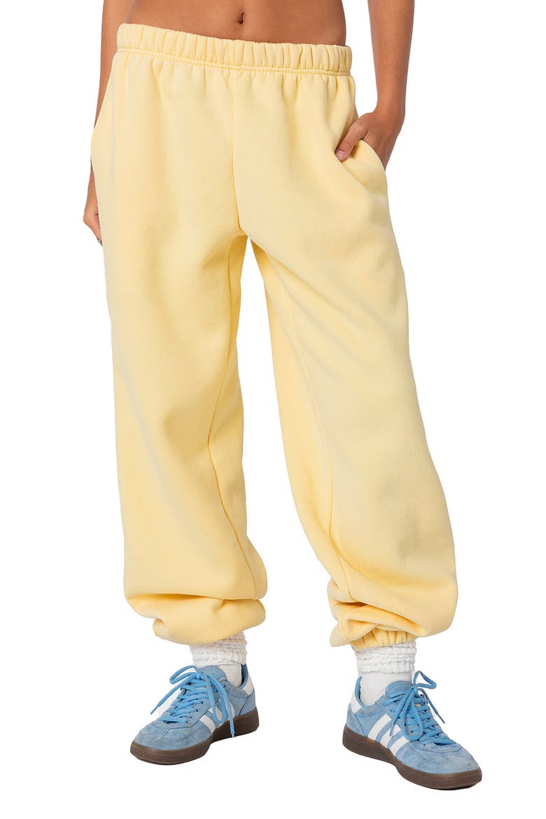 Clark Oversize Cotton Blend Sweatpants, Main, color, YELLOW