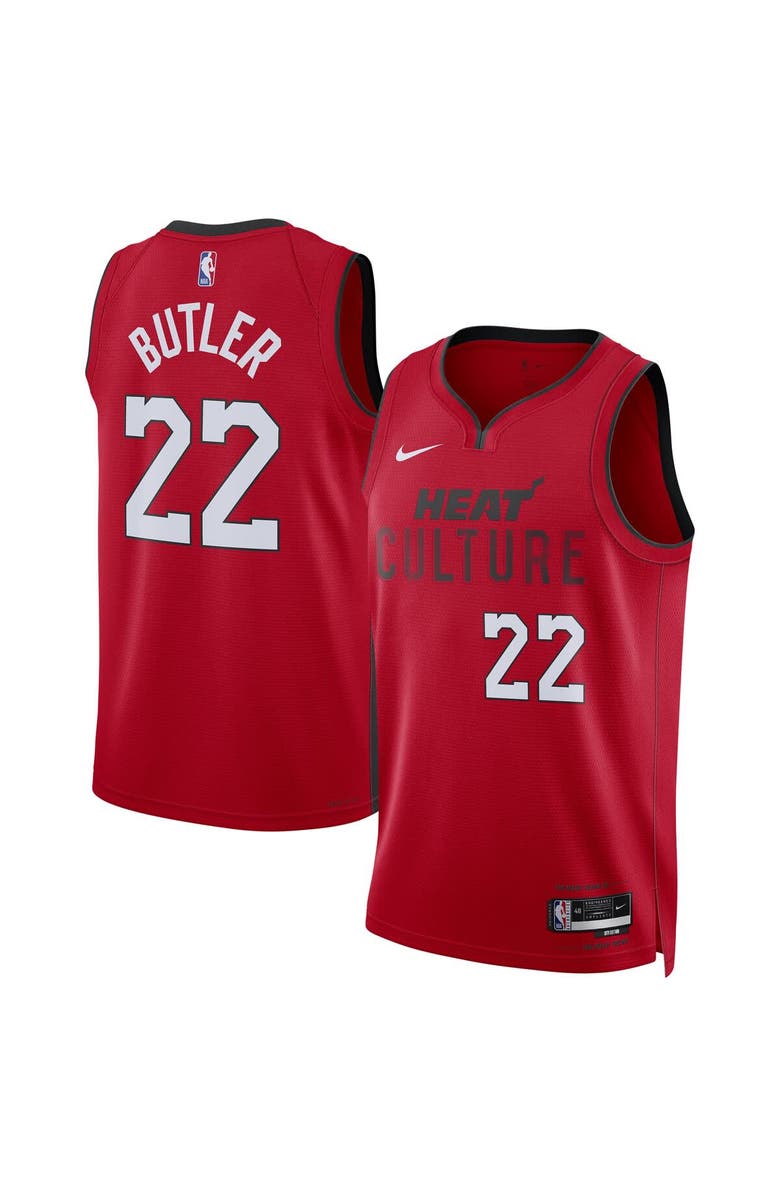 Nike Unisex Nike Jimmy Butler Red Miami Heat 2024/25 Swingman Player Jersey - City Edition, Main, color, 