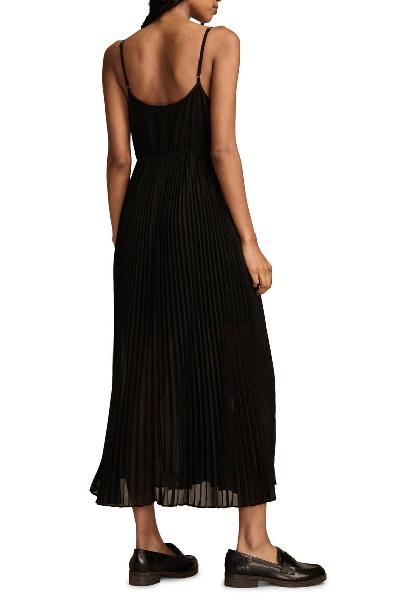 Pleated Party Maxi Dress, Alternate, color, BLACK