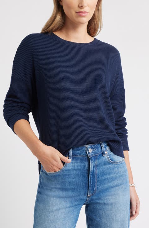 Long Sleeve Waffle Knit T-Shirt