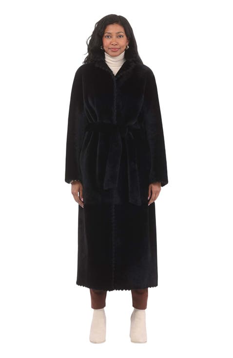 Reversible Genuine Shearling Long Coat