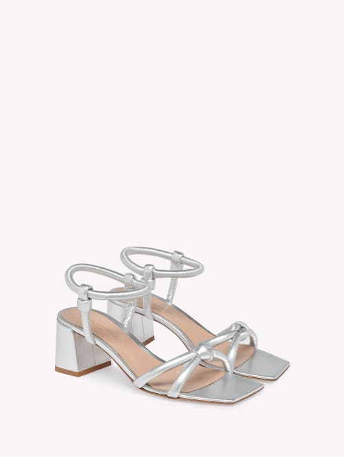 Gianvito Rossi Juno 55 Sandals In Metallic Silver Leather