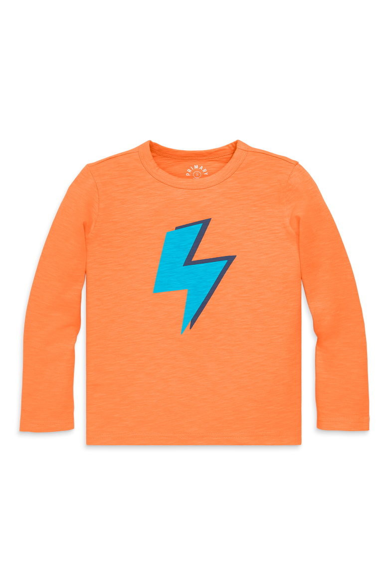 Kids Long Sleeve Bolt Tee, Alternate, color, Cantaloupe