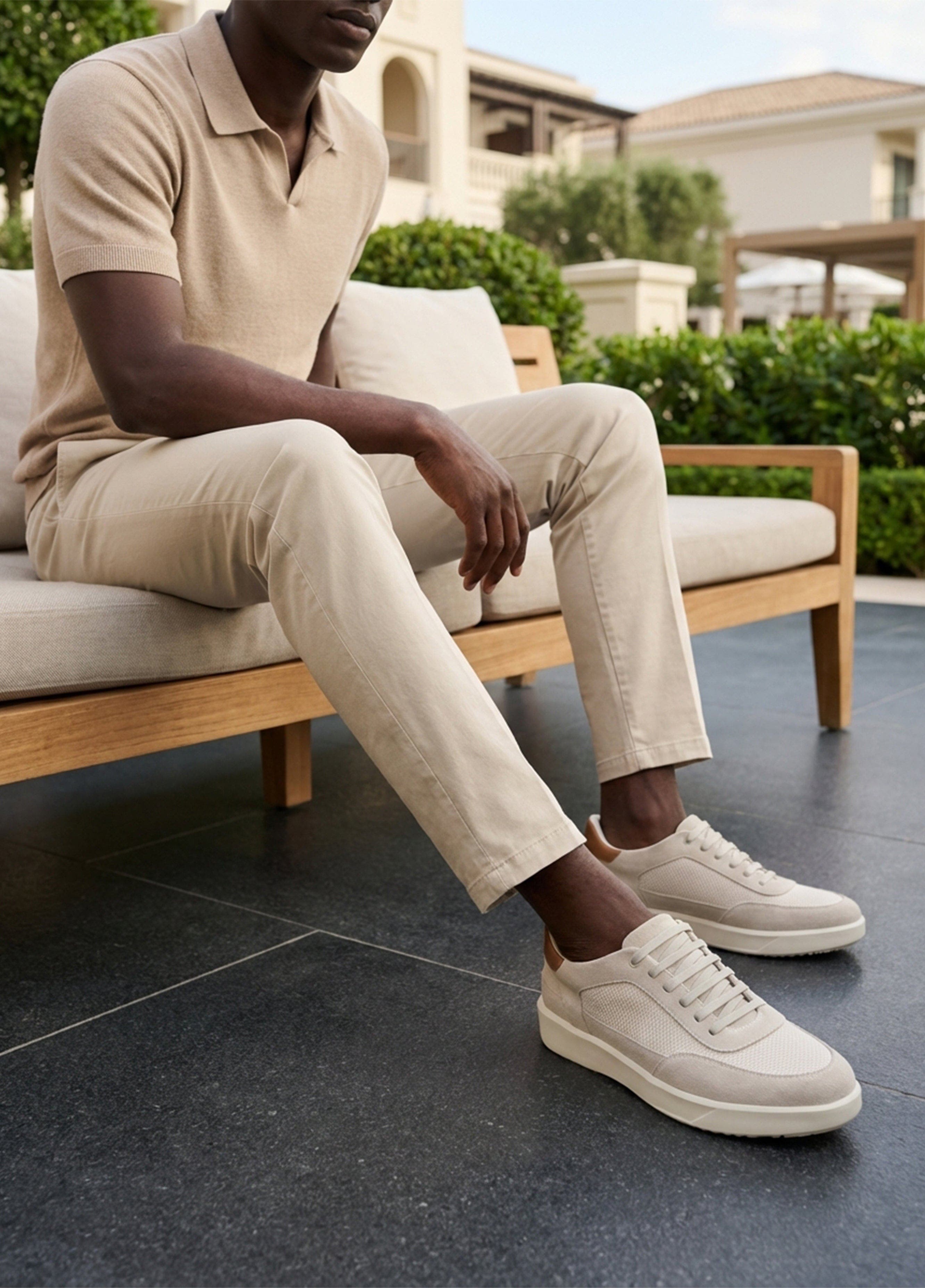 Marc Joseph New York Bill Ave Hands Free Technology Lightweight Leather Sneaker, Alternate, color, Ivory Suede