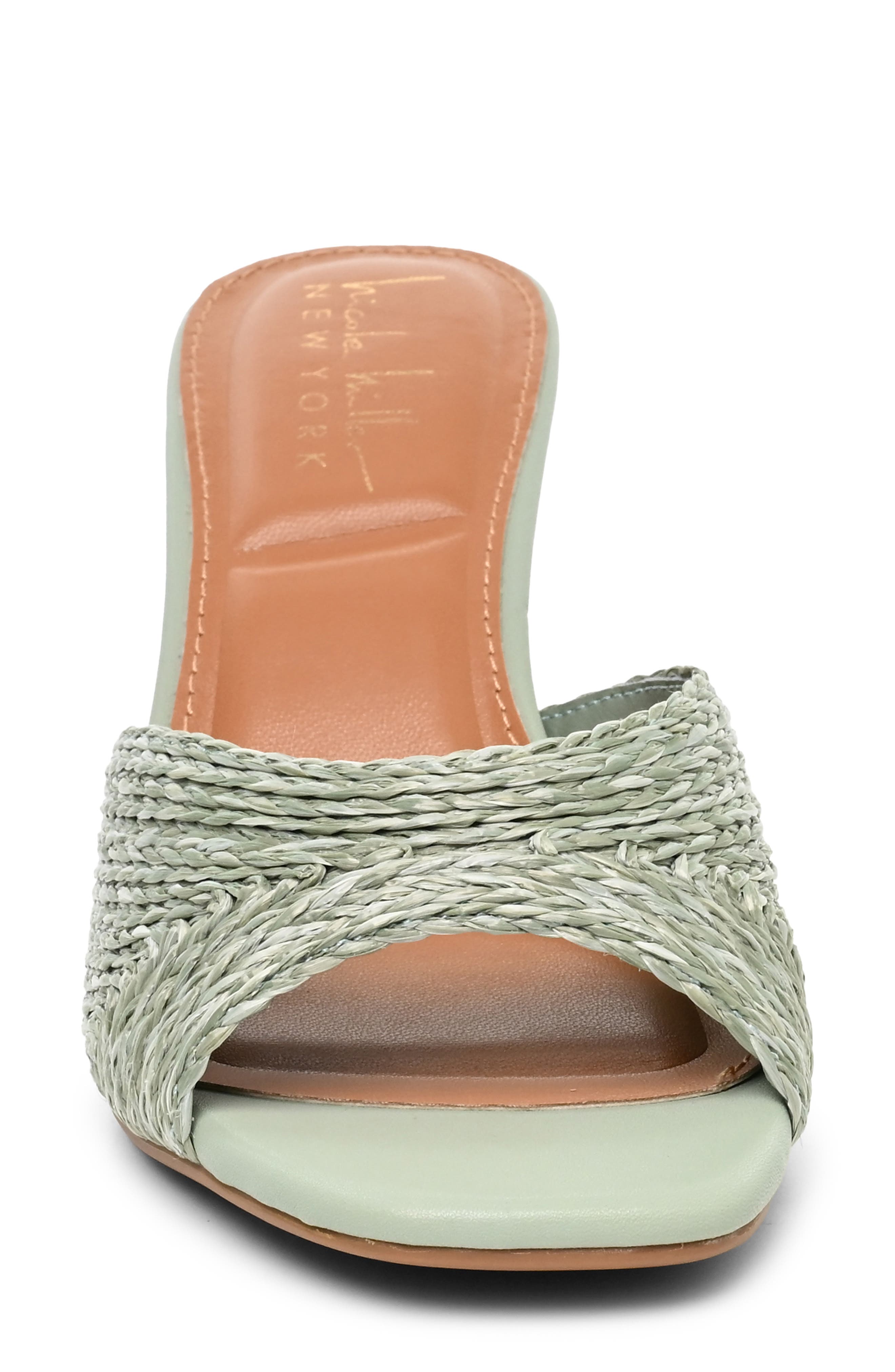 Odit Slide Sandal, Alternate, color, MINT RAFFIA