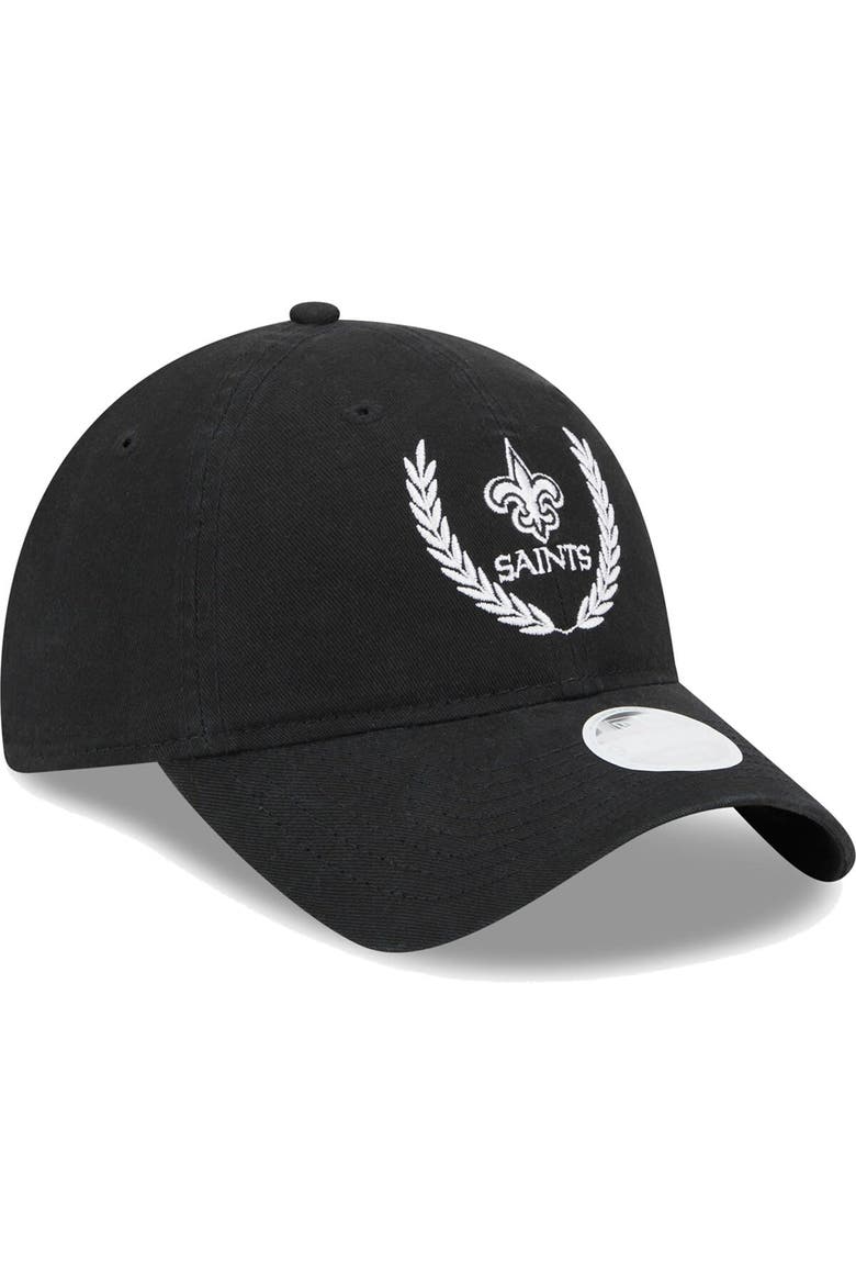 Women's New Era Black New Orleans Saints Leaves 9TWENTY Adjustable Hat, Alternate, color, Black