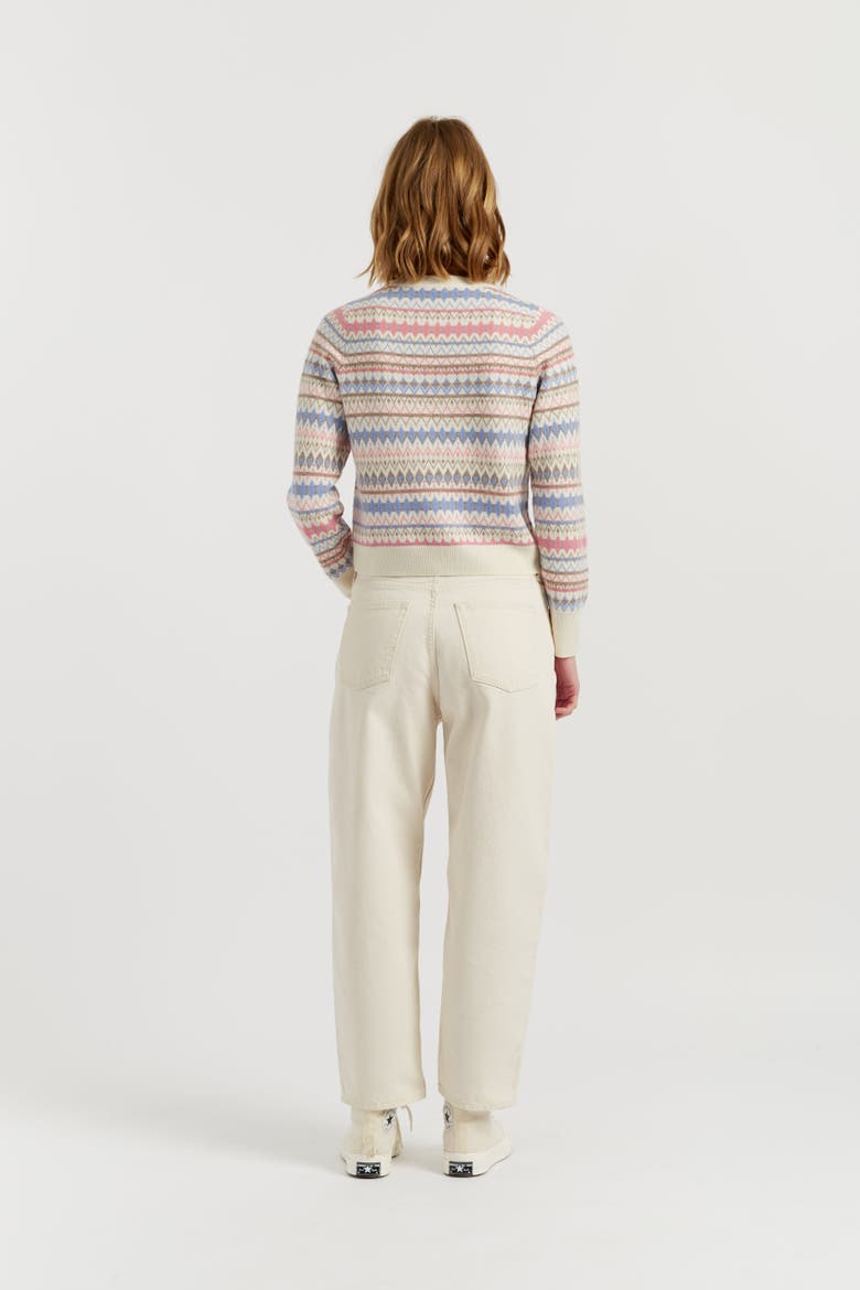 Wool-Cashmere Winter Fair Isle Pullover Sweater, Alternate, color, Cream