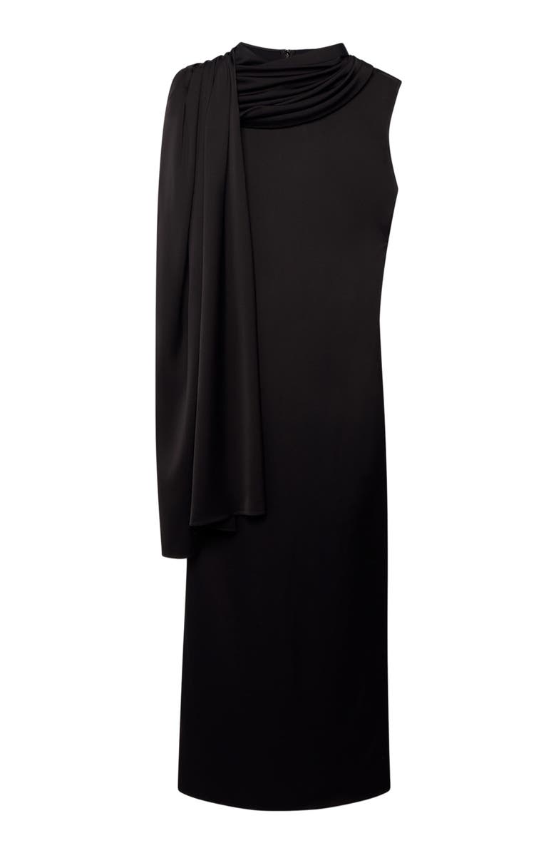 Another Tomorrow Scarf Dress, Alternate, color, Black