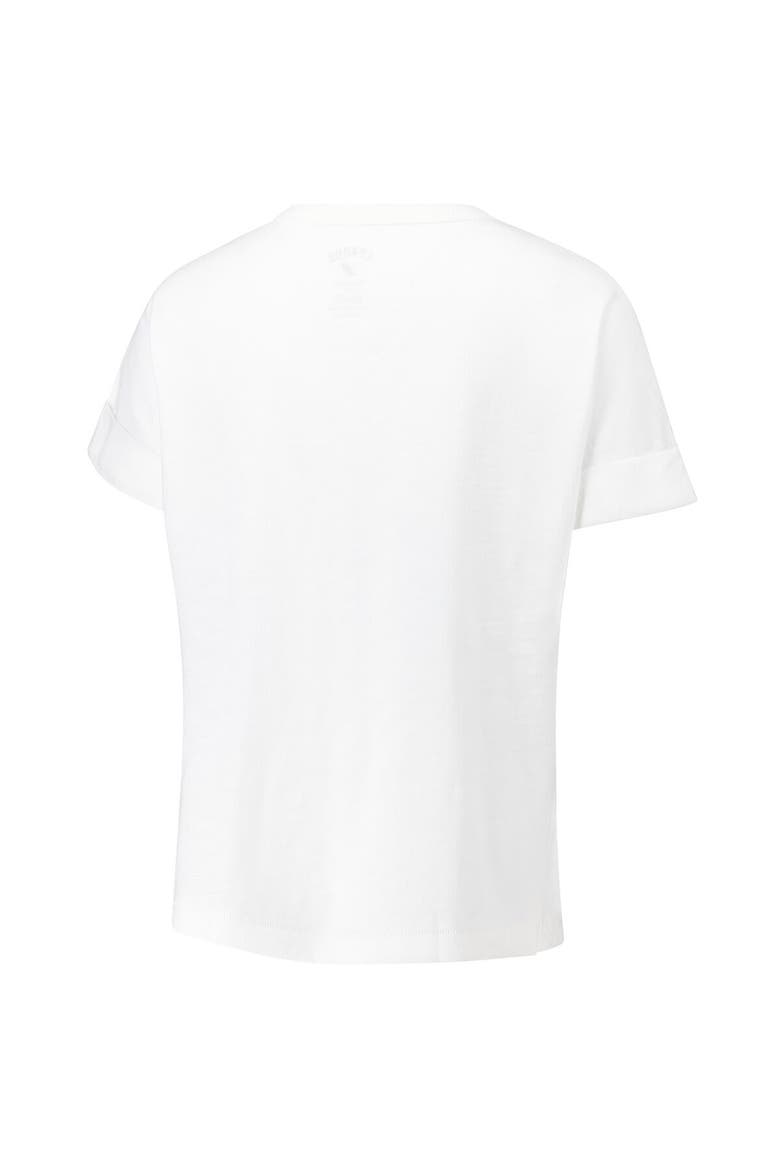 Women's League Collegiate Wear White Georgia Bulldogs Slub Rolled Cuff T-Shirt, Alternate, color, White