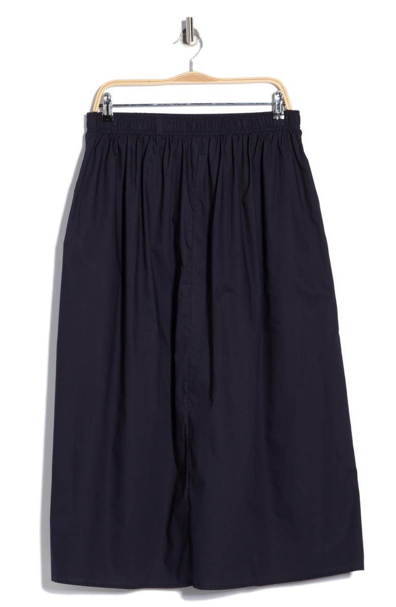 MAX STUDIO Cotton Poplin Pull-On Skirt, Alternate, color, Navy