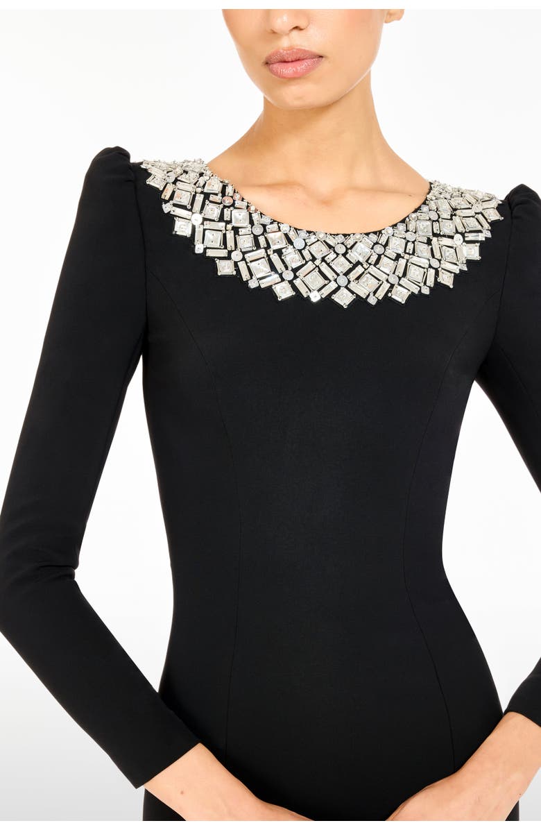 Jenny Packham Jacquetta Embellished Midi Dress, Alternate, color, Liquorice