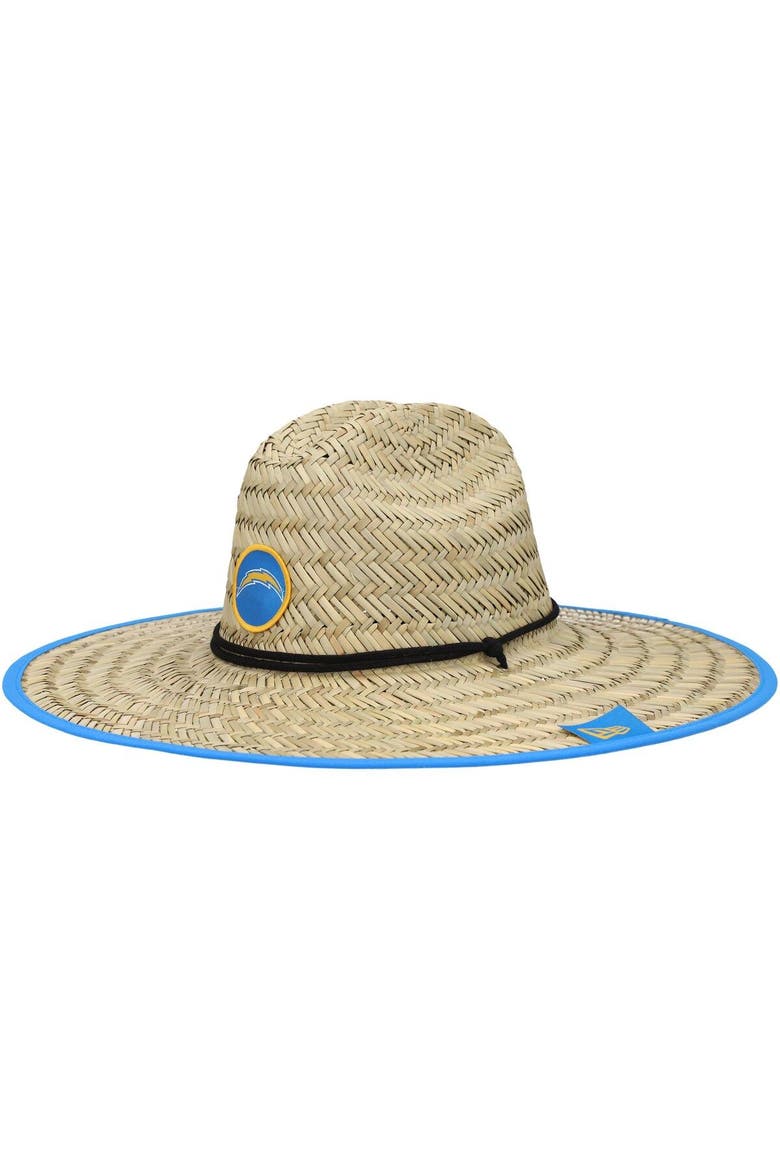 Men's New Era Natural Los Angeles Chargers NFL Training Camp Official Straw Lifeguard Hat, Main, color, Natural