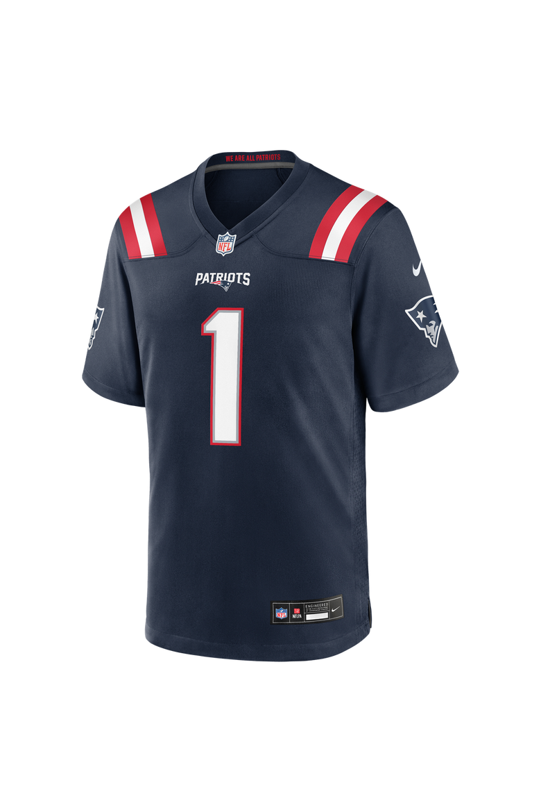Men's Nike A.J. Brown Navy New England Patriots Team Game Jersey, Alternate, color, Navy