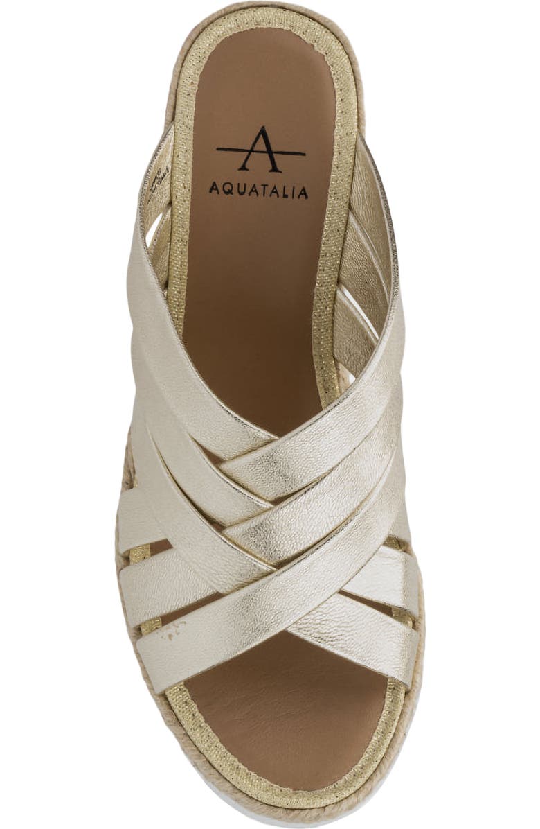 Aquatalia Aura Weatherproof Wedge Sandal, Alternate, color, Platino