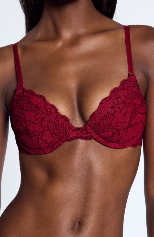 Pepper All Over Lace Lift Up Bra In Red