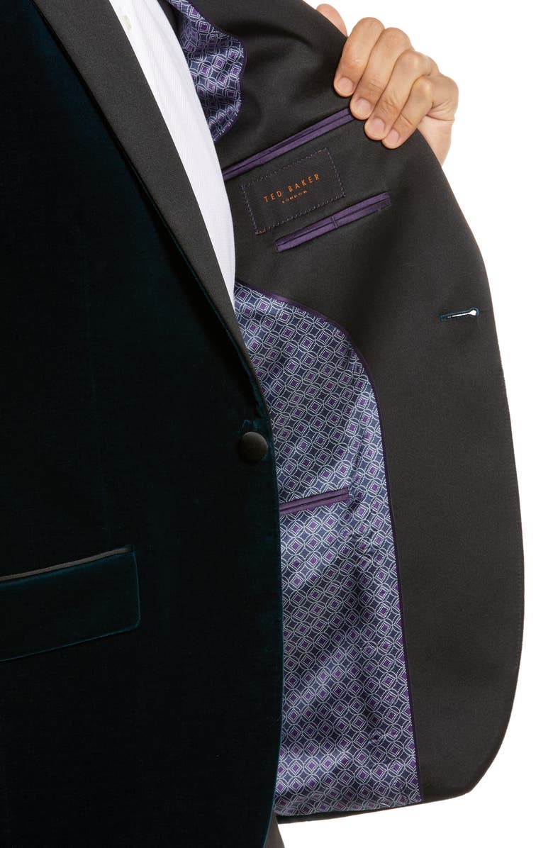 Ted Baker London Jules Velvet Slim Fit Peak Lapel Dinner Jacket, Alternate, color,