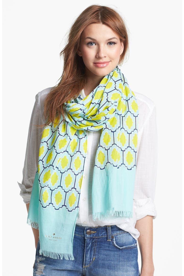 'tiles' scarf, Main, color, MOONSHINE/ SEA GLASS