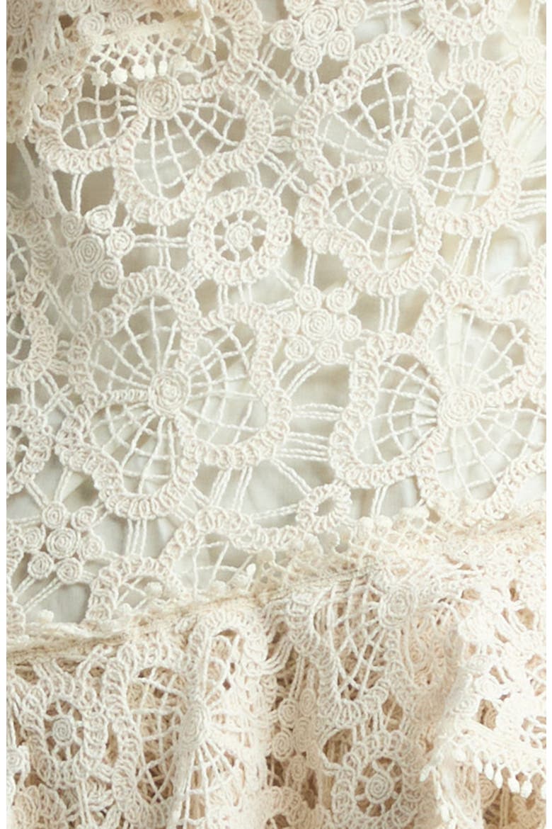Mimika Asymmetric Cotton Blend Lace Dress, Alternate, color, ECRU