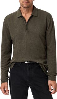 John Varvatos Jalen Three Color Marl Jacquard Long Sleeve Polo