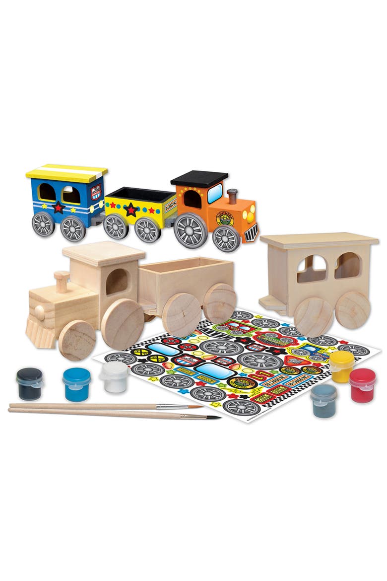 Toy Train Wood Craft & Paint Kit, Alternate, color, Multicolor