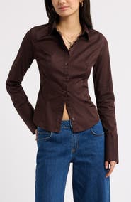 BP. Slim Fit Stretch Cotton Button-Up Shirt