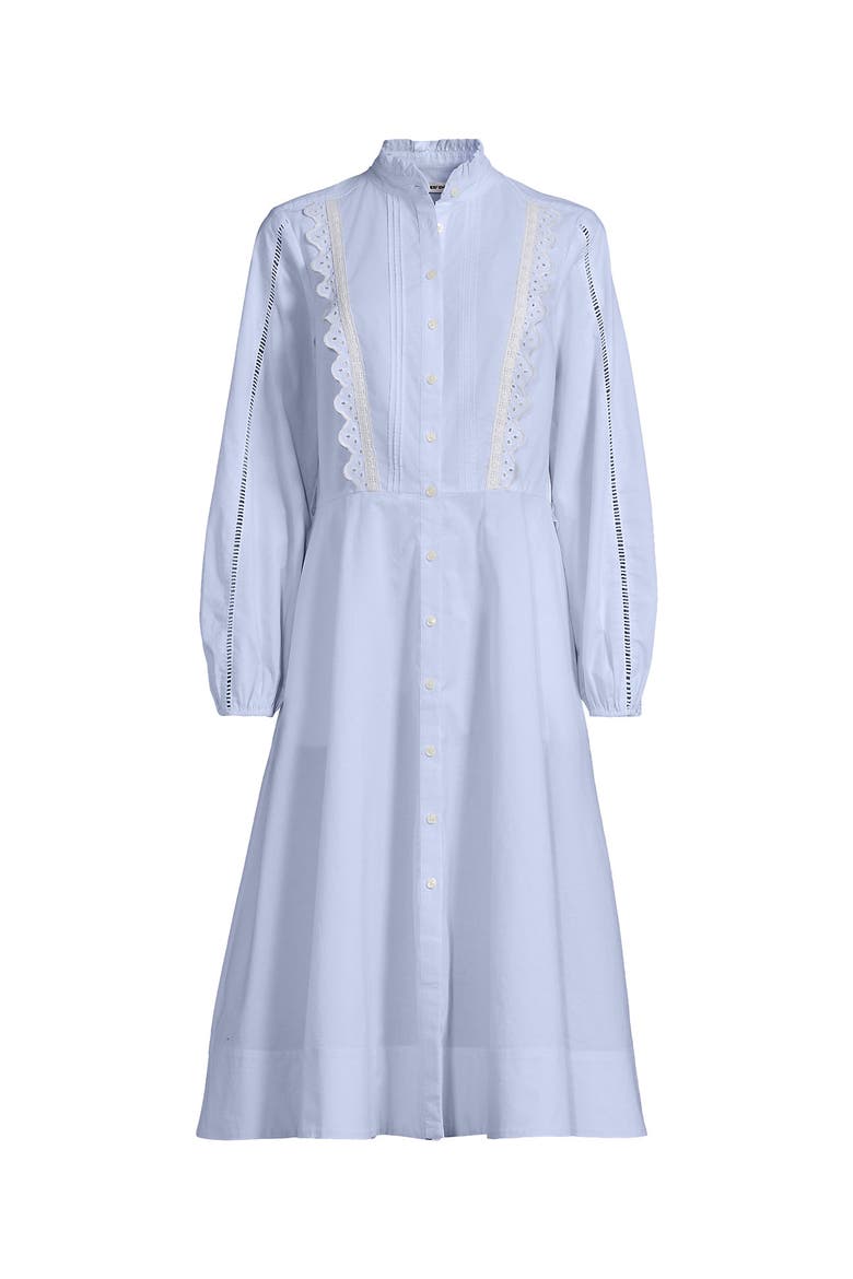 Perfect Button Front Shirt Dress, Alternate, color, Clear Blue Sky Mini Stripe