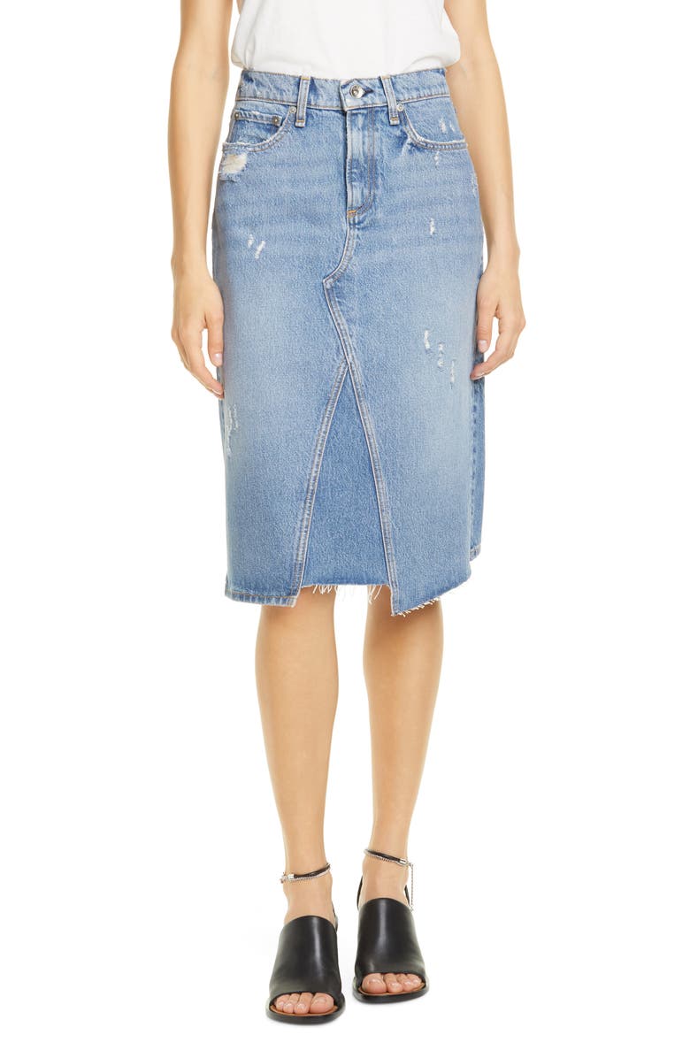 rag & bone Denim Skirt, Main, color,