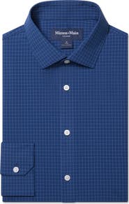 Mizzen+Main Leeward Trim Fit Midnight Navy Joel Plaid Button-Up Shirt