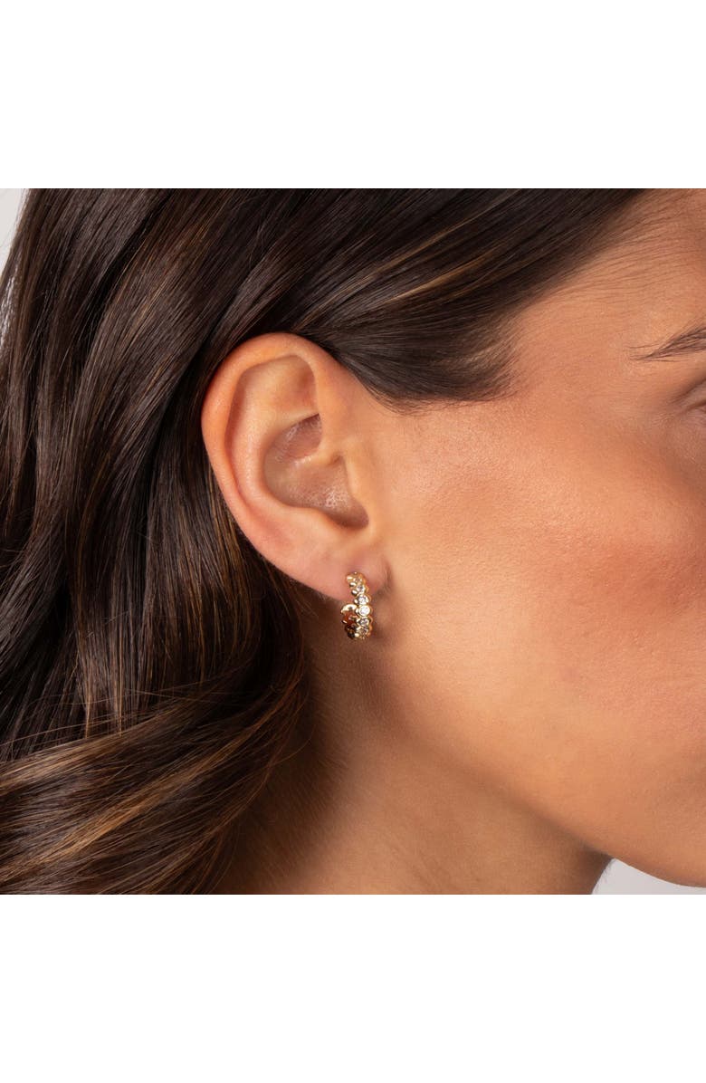 BY ADINA EDEN CZ Bezel Marquise Shape Hoop Earring, Alternate, color,