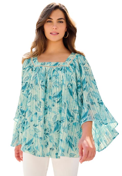 Square Neck Lurex Blouse