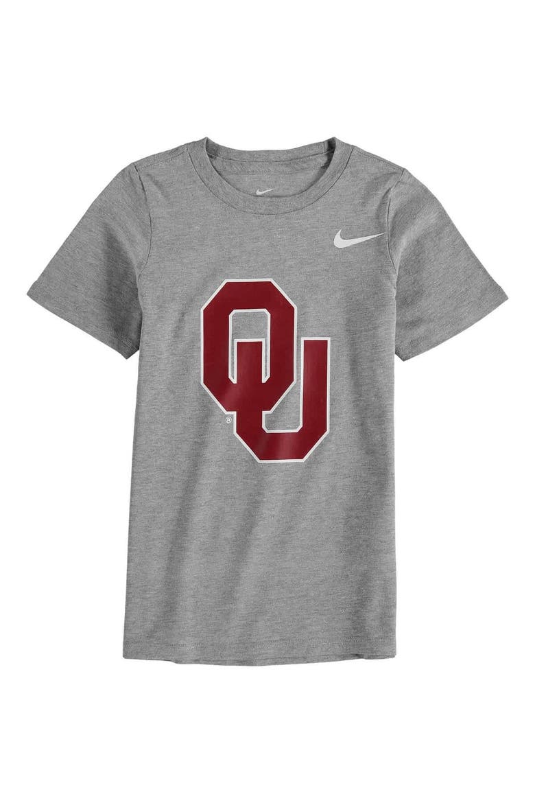 Preschool Nike Charcoal Oklahoma Sooners Logo T-Shirt, Main, color, Heather Gray