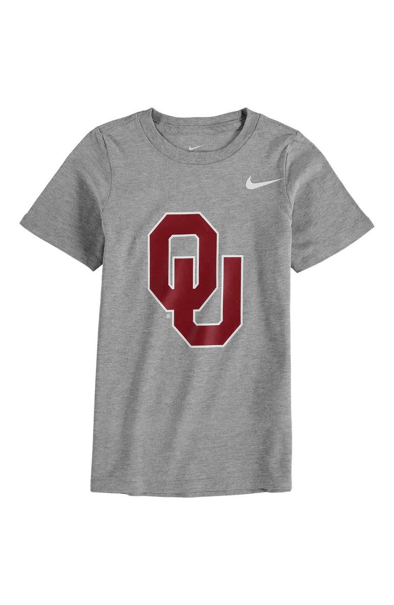 Nike Preschool Nike Charcoal Oklahoma Sooners Logo T-Shirt, Main, color, Heather Gray