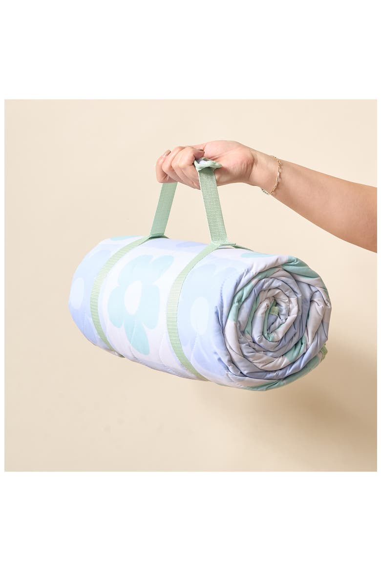 On-the-Go Quilted Blanket, Alternate, color, FLOWER CHECK BLUE