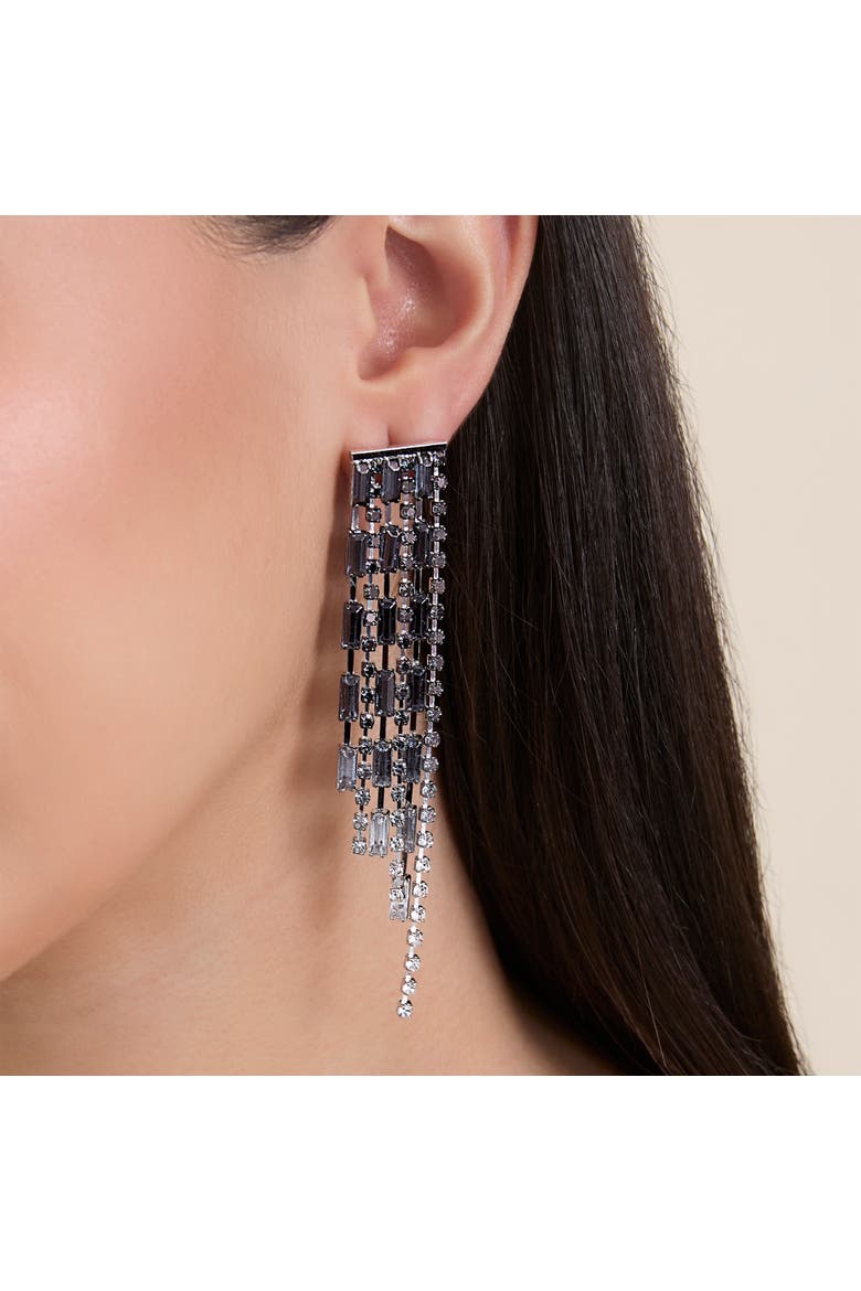 Tiered Crystal Fringe Earrings, Alternate, color, Gold