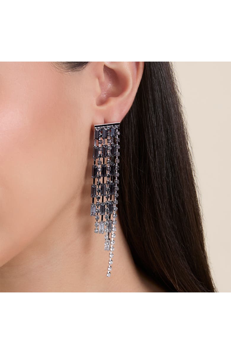 Jessica Simpson Tiered Crystal Fringe Earrings, Alternate, color, Gold
