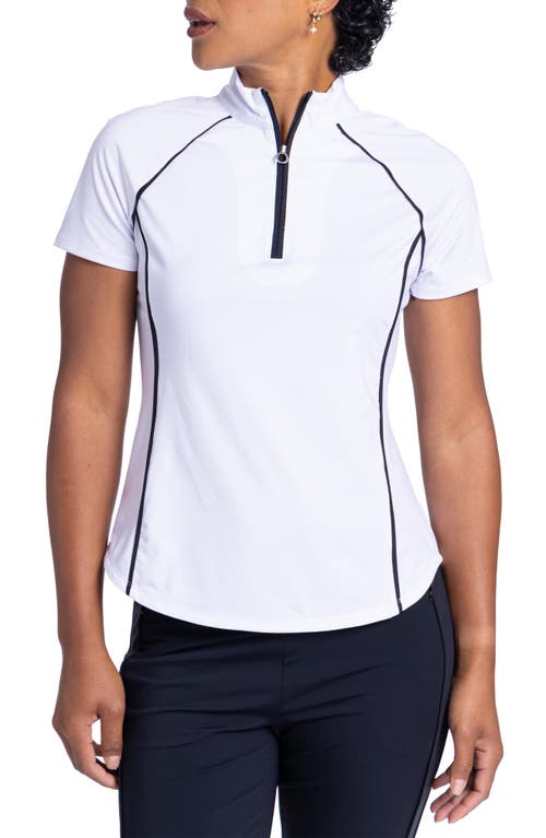 KINONA Complete Athlete Quarter Zip Golf Top in White 